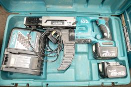 Makita 14v cordless screwgun c/w 2 batteries, charger & carry case A590658