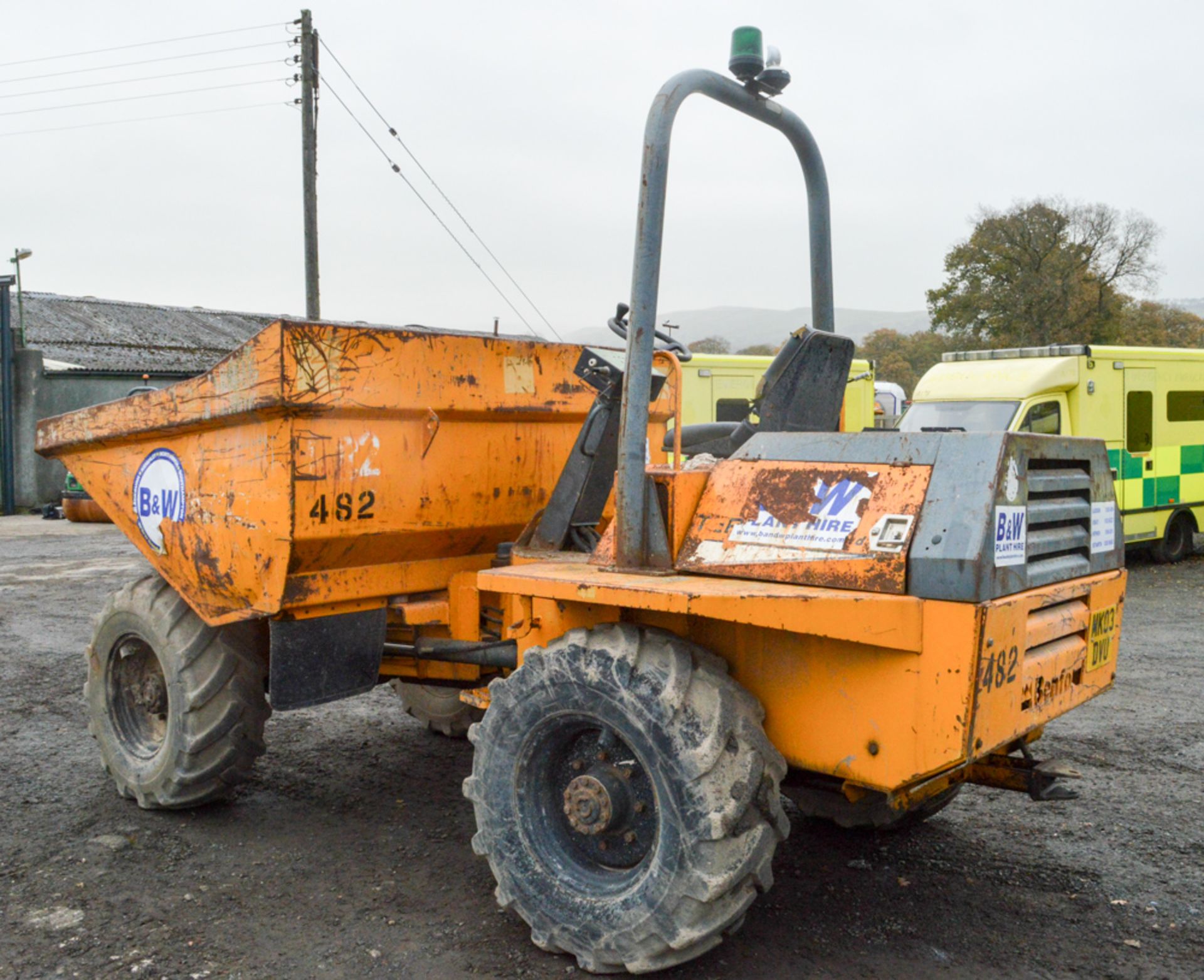 Benford Terex 6 tonne straight skip dumper Year: 2003 S/N: E303EE116 Recorded Hours: Not - Image 3 of 11