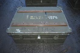 Aluminium shipping box (Ex MOD) Dimensions: 77cm L x 57cm W x 30cm D