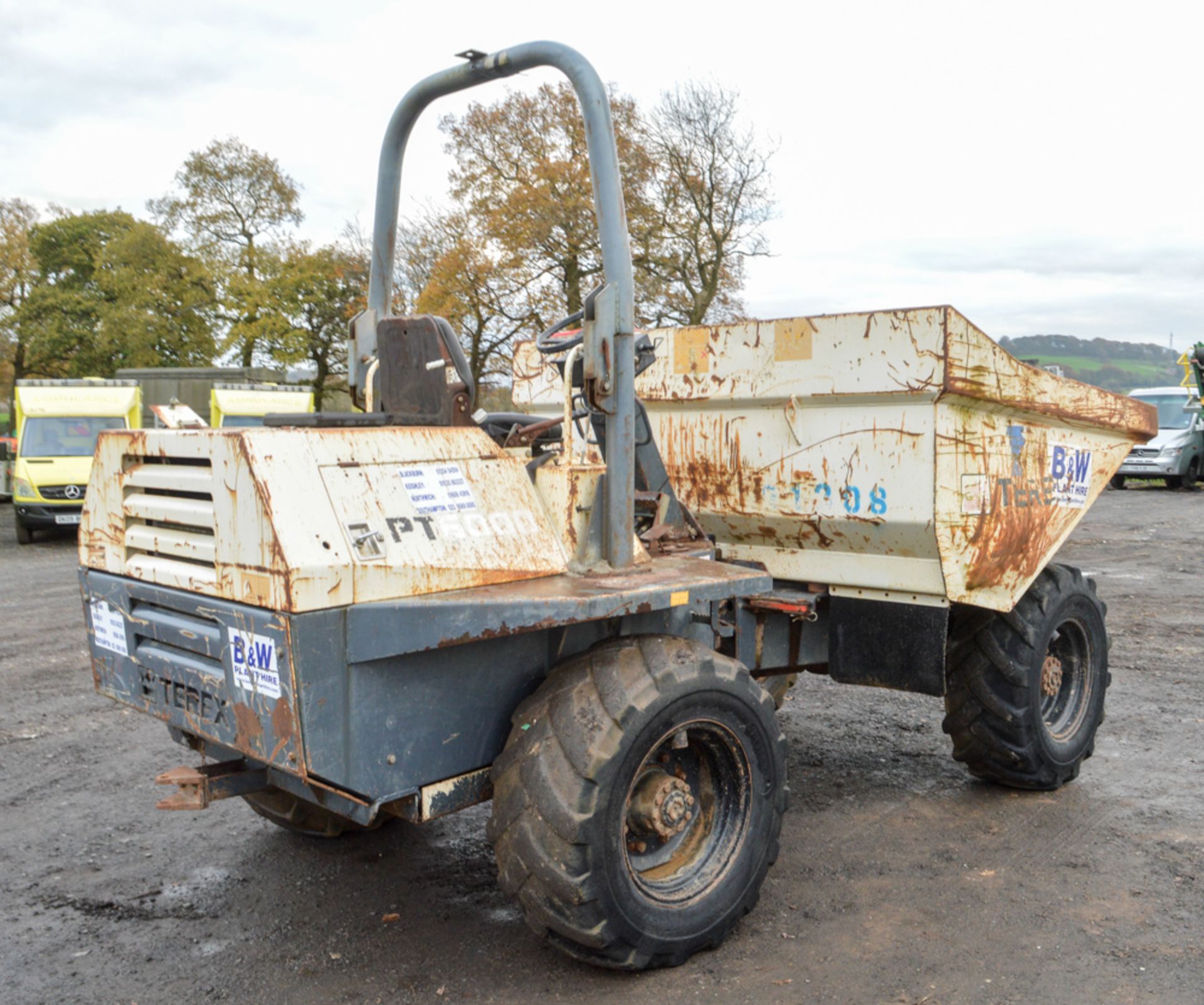 Benford Terex 6 tonne straight skip dumper Year: 2006 S/N: E602FJ029 Recorded Hours: Not - Image 4 of 12