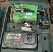 Hitachi 12v cordless threaded bar cutter c/w 2 batteries, charger & carry case E0005331