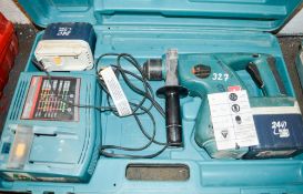 Makita 24v cordless SDS hammer drill c/w 2 batteries, charger & carry case E0005832