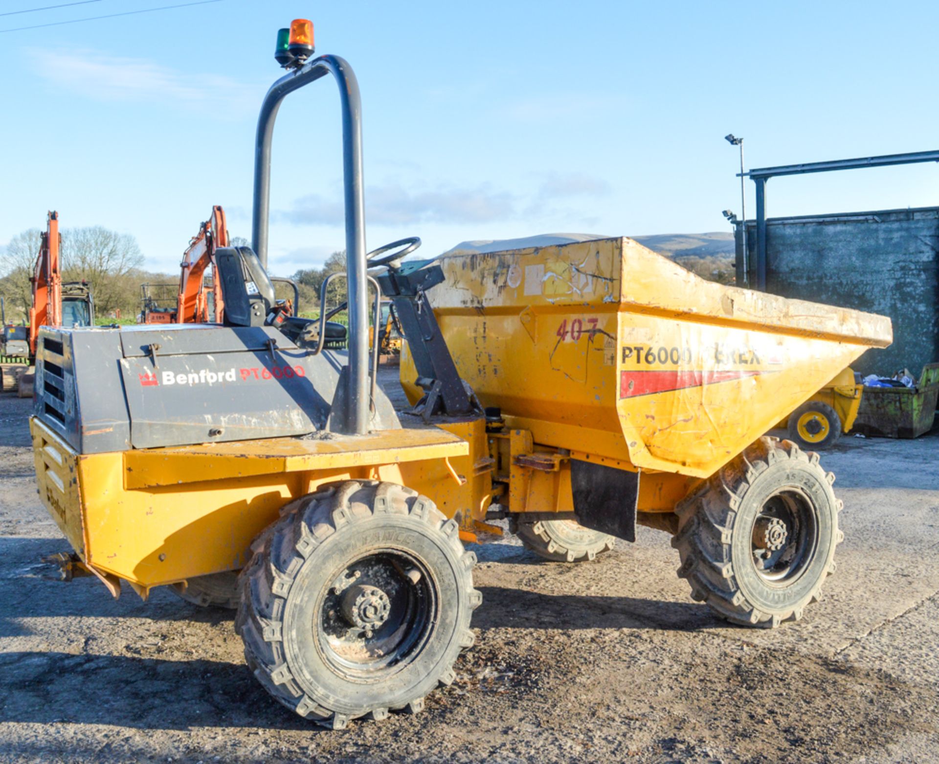 Benford Terex 6 tonne straight skip dumper Year: 2002 S/N: E205HA006 Recorded Hours: Not - Image 2 of 11