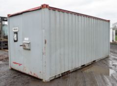 21ft x 9ft steel store site unit ** No keys, unlocked ** Grey/Red