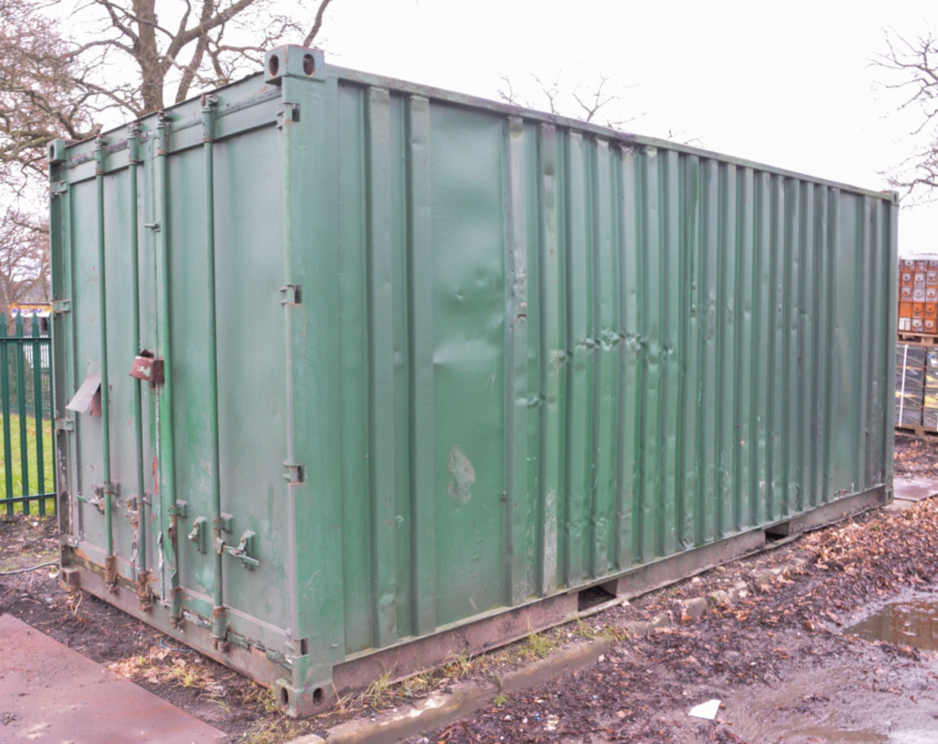 20ft x 8ft steel shipping container site unit Comprising of: canteen area & store room