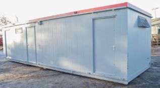 32ft x 9ft toilet and shower block site unit  Comprising of 3 rooms, toilets and shower  C/w keys in