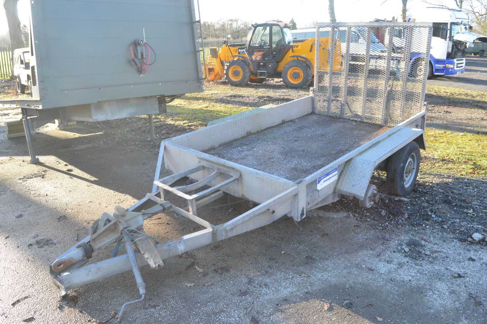 Indespension 8ft x 4ft plant trailer  S/N: 072001 *Wheel missing, towbar dismantled*