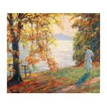 Edward Cucuel, 1875 - 1954 SPÄTSOMMER AM SEE Öl auf Leinwand. 90,2 x 106,7 cm. Unten links signiert.