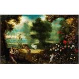 Jan Brueghel der Jüngere, 1601 "" 1678 , Kreis des ALLEGORIE DES SOMMERS Öl auf Kupfer. 12,5 x 19,