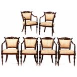 Satz von sechs neoklassizistischen Stühlen Höhe: 85 cm. Breite: 56 cm. Tiefe: 53 cm. Italien.
