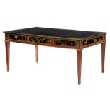 Bureau plat mit eingelegten Lacktafelnim Louis XVI-Stil Höhe: 79 cm. Breite: 182 cm. Tiefe: 87 cm.