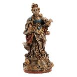 Seltene gefasste Terrakottafigur der Heiligen Magdalena Höhe: 31 cm. Sizilien, 18. Jahrhundert.