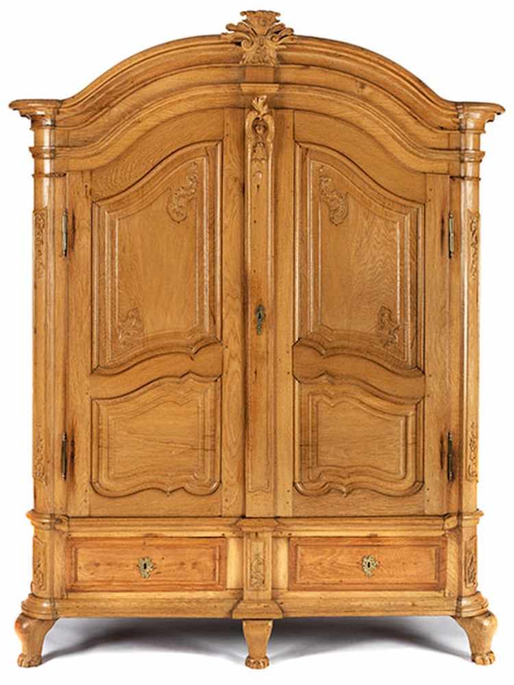 Barock-Schrank Höhe: 238 cm. Breite: 175 cm. Tiefe: 60 cm. In der Bekrönung datiert und - Image 6 of 6