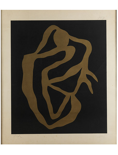 Hans Arp, 1886 Straßburg "" 1966 Basel ABSTRAKTE KOMPOSITION Farblithografie. Sichtmaß: 74 x 64