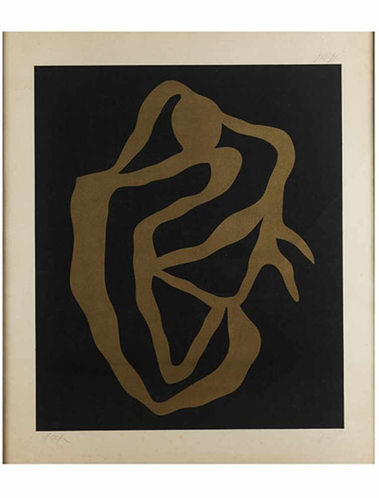 Hans Arp, 1886 Straßburg "" 1966 Basel ABSTRAKTE KOMPOSITION Farblithografie. Sichtmaß: 74 x 64 - Image 4 of 4