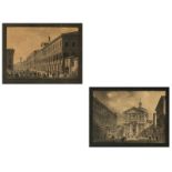 Giovanni Migliara, zug., 1785 Alessandria "" 1837 Mailand PAAR ARCHITEKTURPROSPEKTE Feder,