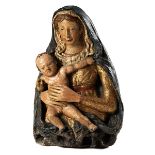 Florentinische Terrakottafigur "Maria mit dem Kind" Höhe: 67 cm. Breite: 50 cm. Florenz/ Toskana,
