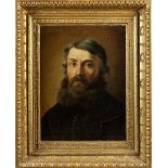 Russischer Maler des 19. Jahrhunderts Portrait eines bärtigen Mannes Ca. 52 x 40,5 cm. Öl auf