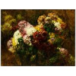 Georges Jeannin, 1841 Paris "" 1925 Paris BLUMENSTILLEBEN Öl auf Leinwand. 88 x 113 cm. Links