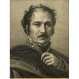 Maler des 19. Jahrhunderts PORTRAIT MAX JOSEPH Kohle auf chamois-farbenem Papier. Sichtmaß: ca. 48 x