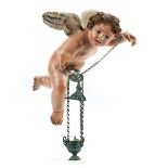 Putto mit Weihrauchgefäß Höhe: 14 cm. Gesamthöhe: 18 cm. Neapel, Anfang 19. Jahrhundert.