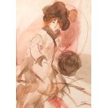 Giovanni Boldini, 1842 Ferrara "" 1931 Paris Figurenstudie einer Dame mit Hut und Muff Aquarell