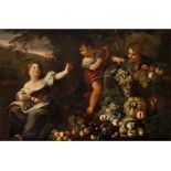 Abraham Brueghel (1631-1697) und Antonio Amorosi (1660-1738) GROßES FRÜCHTESTILLLEBEN IN