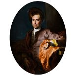 Höfischer Portraitist des 18. Jahrhunderts BILDNIS EINES EDELMANNES MIT PELZKAPPE Öl auf Leinwand im