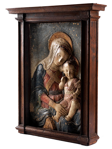 Antonio Rosselino, 1427 Settignano "" 1479/81 Florenz, zug. MADONNA COL BAMBINO Höhe: 104 cm. - Image 2 of 4