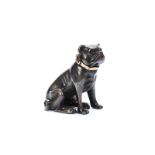 Silberfigur einer Bulldogge Höhe: 5,1 cm. Gewicht: 181 g. Unten punziert mit Moskauer Beschau