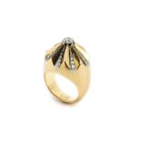 Ring Ringweite: 53. Kuppelring mit Diamantbesatz. RG 750. (11301326)