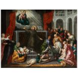 Flämischer Maler des 17. Jahrhunderts DER HEILIGE CARLO BORROMEO EMPFIEHLT KRANKE UND KINDER DER