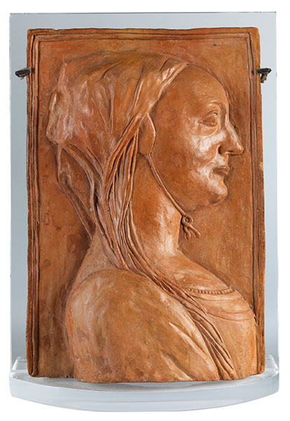 Gregorio di Lorenzo, 1436 Florenz "" ca.1504 Forl PROFIL EINER DAME 44,5 x 30 x 9 cm. Ca. 1490-1500. - Image 7 of 8