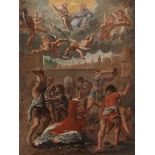 Italienischer Maler des 17. Jahrhunderts STEINIGUNG DES HEILIGEN STEPHANUS Öl auf Leinwand.