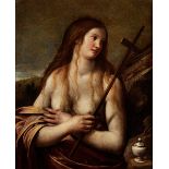 Elisabetta Sirani (1638-1665), zug. MARIA MAGDALENA ALS BÜßERIN Öl auf Leinwand. Doubliert. 83,5 x