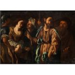 Paolo Finoglio, um 1590 Neapel "" 1645 Conversano, Werkstätten CHRISTUS UND DIE EHEBRECHERIN Öl