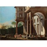 Viviano Codazzi (1604 "" 1670) und Filippi Lauri (1609 "" 1694) RENAISSANCE-PALAST MIT GARTEN,