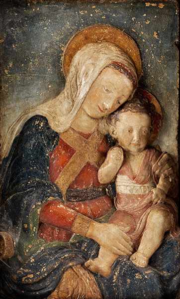 Antonio Rosselino, 1427 Settignano "" 1479/81 Florenz, zug. MADONNA COL BAMBINO Höhe: 104 cm. - Image 3 of 4