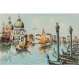 Arturo Tosi, 1871 "" 1956 VENEDIG Aquarell auf Papier. Sichtmaß: 11 x 16,5 cm. Links unten mit