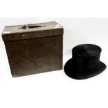 Dunn & Co black Top Hat in original case.