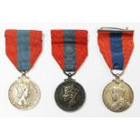 Trio of Imperial Service Medals all with original ribbons: George V version named to Thomas Calvin