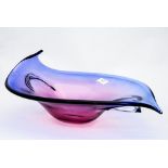 A Murano glass bowl of organic form in shades of purple and pink Provenance - bought in 1960s in St