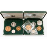 Two sets of Guernsey coins boxed 1966