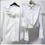 A Chanel designer cotton blouse with pin tucks and a Valentino designer cotton shirt,