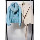 A cream wool jacket by Joseph in interesting neckline with opens up to wide revers,