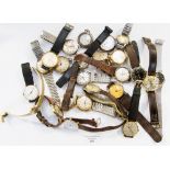 A collection of watches including three silver pocket watches, vintage Cimier watch, Cyma,