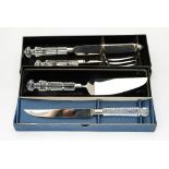 Boxed Tutbury Crystal knife and boxed Waterford Crystal carving set and cake server (3)