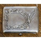 A Russian Art Nouveau silver pocket cigarette case,