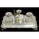 An Edwardian silver desk stand,