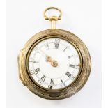 An Early Georgian case pocket watch by Josephson London, white enamelled dial,